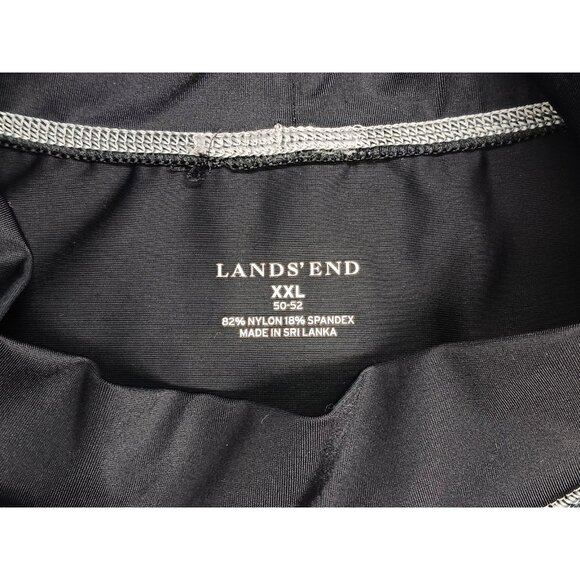 Lands End Mens XXL 2XL 50-52 Mock Neck Rash Guard Swim Shirt Black Short Sleeve - Picture 9 of 11